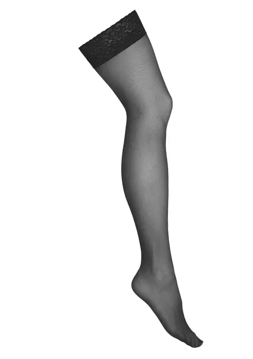 Hold Ups H007 zeķes līdz augšstilbam – melnas – L/XL