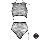 2 Pc Crop Top and Pantie Set with Mesh Structure – Black – One Size — Photo 7