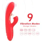 Nirvana Raudonas trijų taškų triušio vibratorius – 22.4 cm (8.8″) — Nuotrauka 8