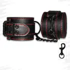 Bondage Fetish Pleasure Ankle Cuffs – мягкие наручники на лодыжки из искусственной кожи с D-кольцами — Фото 6