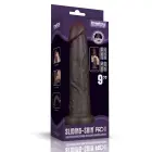 LoveToy Sliding Skin Pro II – kahekihiline realistlik silikoon-dildo – must – 22,9 cm (9'') — Foto 1