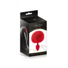 Raudonas analinis kištukas su kailio pomponu – 12 cm (4.7″) — Nuotrauka 2