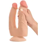 Nature Skin lankstomas dvigubos penetracijos dildo – 20 cm – kūno spalva — Nuotrauka 8