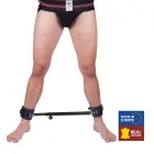 Adjustable Metal Spreader Bar with Leather Cuffs - 35 to 60 cm - Black — Photo 2
