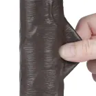 LoveToy Sliding Skin Dual Layer Dong – realistiškas dviejų sluoksnių dildo – TPE – juodas – 20,3 cm — Nuotrauka 8