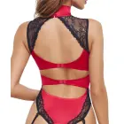 Cottelli Lingerie Red and Black Satin and Lace Bodysuit – M — Photo 9