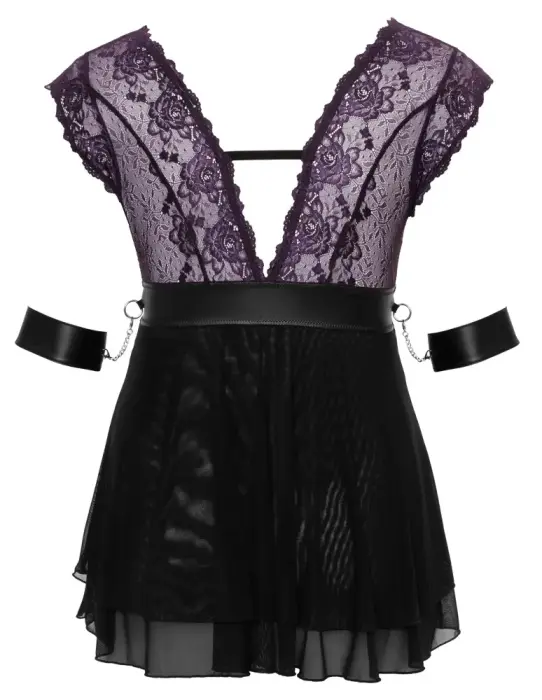 Cottelli Bondage Plus babydoll naktskrekls komplekts – 4XL – violets Foto 7
