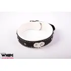 WHIPS dabīgās ādas apkakle – balta – 4 cm — Foto 1