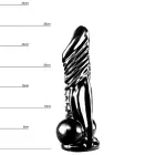 Rinchenia - Ribbed Dildo with Balls – 20 cm (8″) – Clear — Photo 4