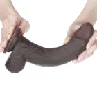 LoveToy Sliding Skin Dual Layer Dong – reālistisks dildo – TPE – melns – 22,9 cm — Foto 4