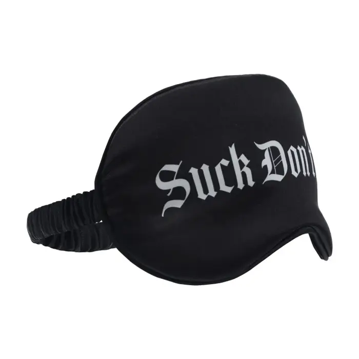 Suck Don't Bite - Printed Satin Mask - Black Foto 4