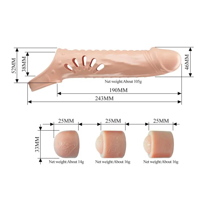 PRETTY LOVE - Penis Sleeve with 3 Removable Extenders
