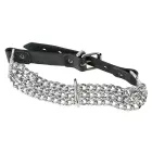 Leather Collar with Three Chains – Black — Photo 6