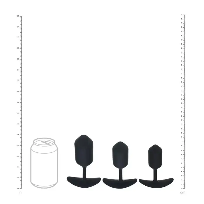 Silikoninis apgreivotas analinis kištukų rinkinys 3 vnt. – Juodas Photo