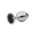 Silver S anālais spraudnis ar melnu dimantu – 7 cm (2.8″) – Melns — Foto 1