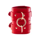 Kinky Diva High Gloss Vegan Leather Wrist Cuffs – Red – 21 cm — Photo 3
