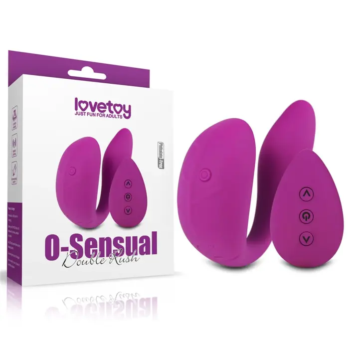 O-Sensual Double Rush vibrators – 18 cm (7″) – rozā