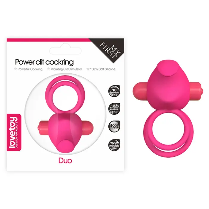 Power Clit Duo Silicone Cock Ring – Pink