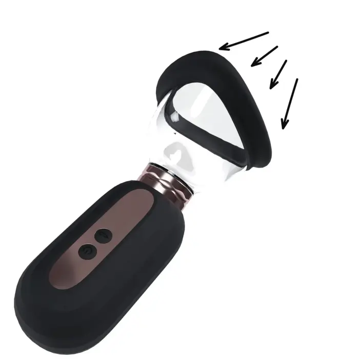 Dazzling uzlādējamais vulvas un krūšu sūknis – melns Foto 3
