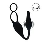 Vibrating Silicone Prostate Stimulator with Cock and Ball Ring – Black — Photo 7