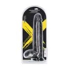 Milžiniškas realistiškas gyslotas dildo su siurbtuku – 32 cm (12.5″) – Juodas — Nuotrauka 2