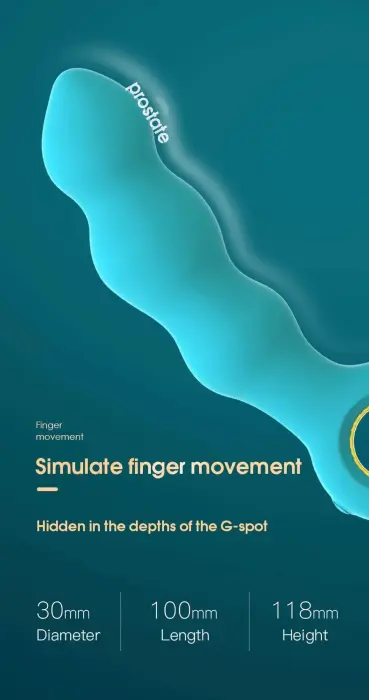 Stymulator-Angelo meeste prostata kolmekordse stimulatsiooni dildo – 15 cm – Sinine Photo