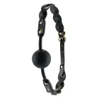 Guilty Pleasure Moonlight Braided Mouthgag – silikona sfēra – pīts vegāna ādas siksniņš – matēts melns — Foto 3