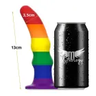 Mythology Kuno Pride – šķidrā silikona fantāzijas dildo ar piesūcekni – varavīksnes – S – 13 cm — Foto 3