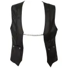 Svenjoyment Leather-like Vest with Studs and Chain – Black – M — Photo 6