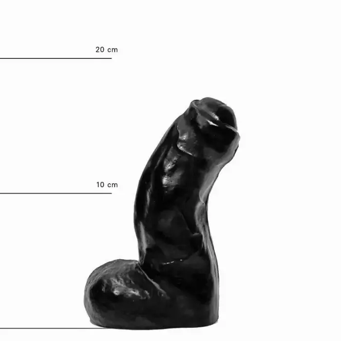 All Black reālistisks dildo ar sēkliniekiem – 20 cm (8″)