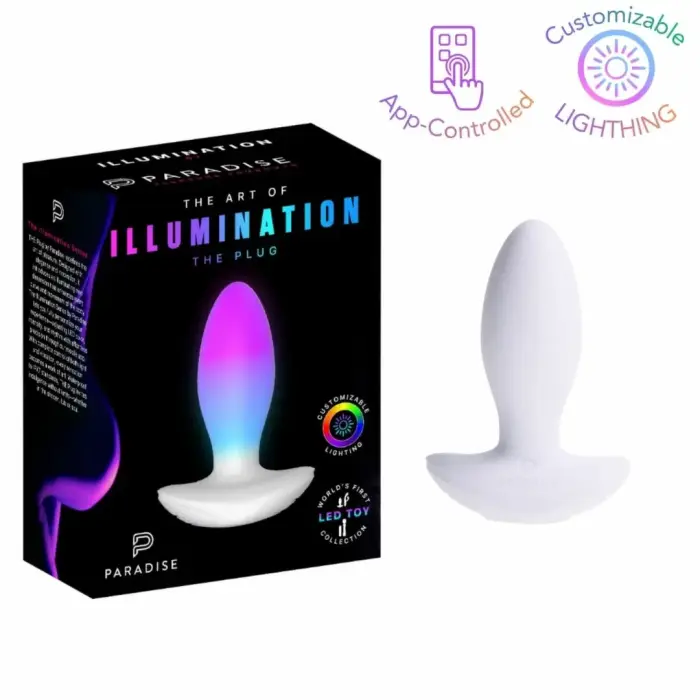 Paradise Illumination The Plug – vibrating plug with RGB LED and app – white