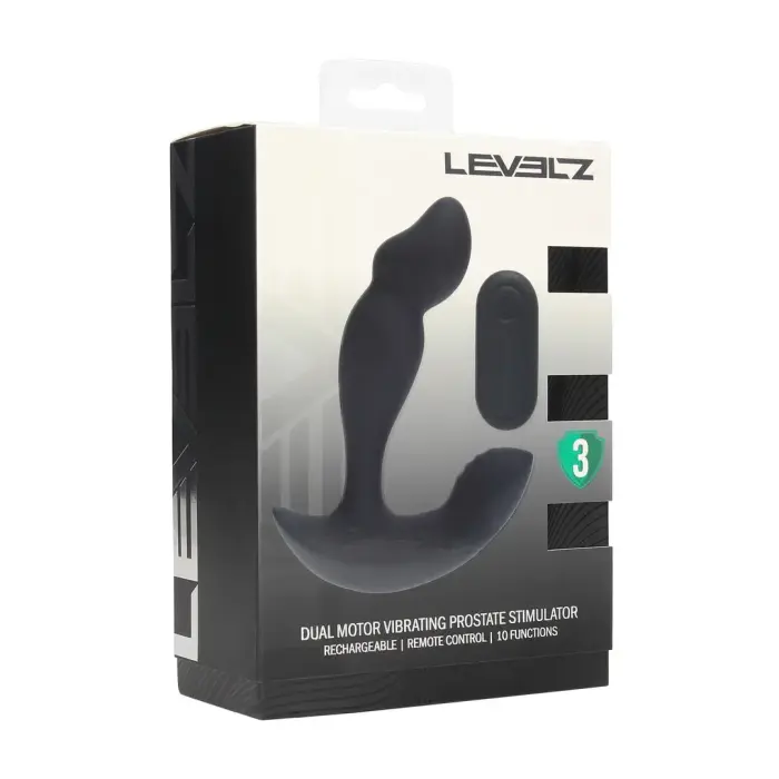 LEVELZ Primo с двумя моторами и пультом силиконовый стимулятор простаты – 28.4 cm (11.2″) – Черный