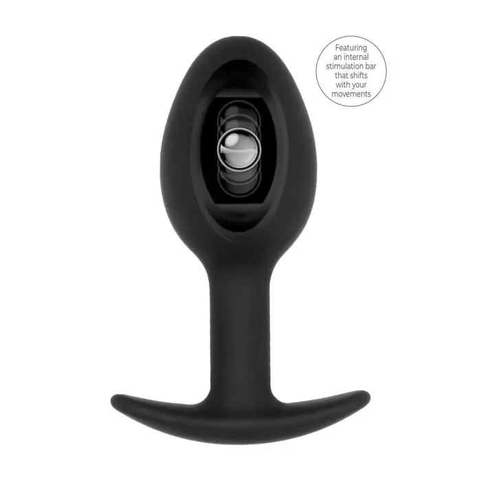 SONO No.89 silikoninis analinis kištukas su kinetiniu kamuoliuku – 8.3 cm (3.3″) – Juodas