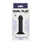 Vibrating Textured Anal Plug with Suction Cup – 11 cm – Black — Photo 3