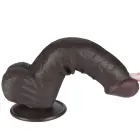 LoveToy Sliding Skin Dual Layer Dong – реалистичный двухслойный фаллоимитатор – TPE – чёрный – 20,3 см — Фото 13