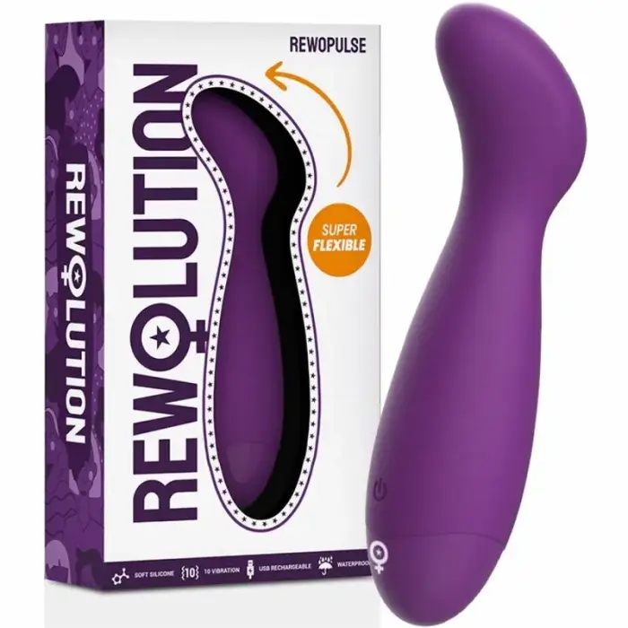 REWOLUTION REWOPULSE lankstus vibratorius – 14 cm (5.5″) – violetinis