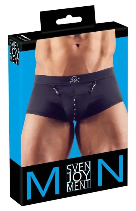 Svenjoyment pirate pants with stud skull – black – L