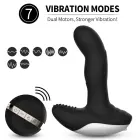 Silicone Prostate Massager with Pulsating Function, Heating and Remote Control – Black — Photo 11