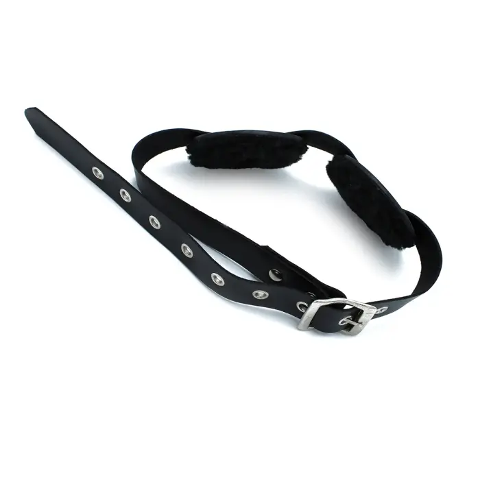 Black Leather Blindfold with Adjustable Eye Patches Foto 6
