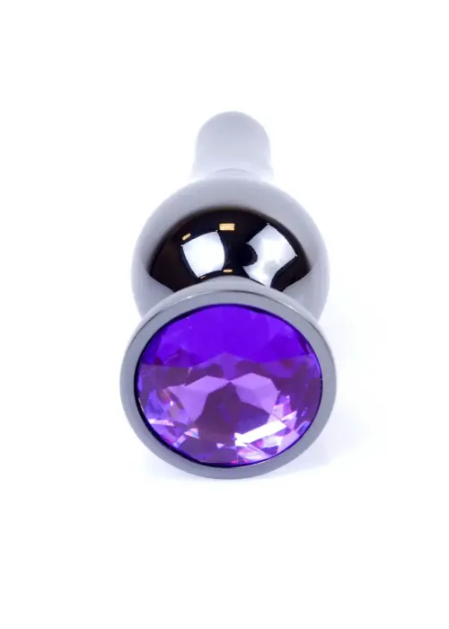 Plug-Jewellery Dark Silver anālais spraudnis ar violetu akmeni – 9.5 cm (3.7″)