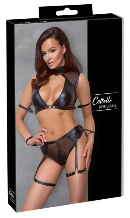 Cottelli BONDAGE Top and Briefs Set – Black – XL