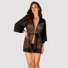Халат Obsessive Allunes Peignoir – анималистический узор – чёрный – S/M — Фото 1