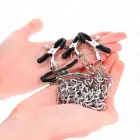 KINK 4-Chain Adjustable Nipple Clips with Decorative Chains 32cm – Silver — Photo 2