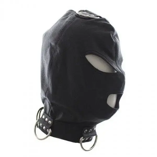 Maska-Bondage Hook Mask+Collar BLACK Foto 2