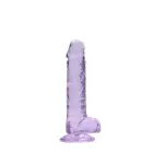 Realistic Dildo with Balls and Suction Cup – 18 cm (7″) – Purple — Photo 2