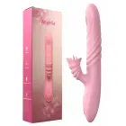 Angelia vibrators ar kustību, rotējošu vārpstu un mēles stimulatoru – 19 cm (7.5″) – ādas krāsa Foto 10