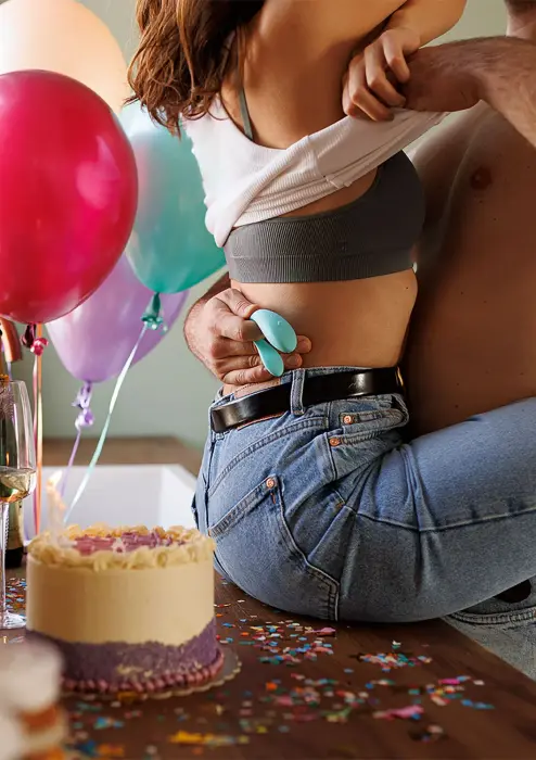 We-Vibe Sync Lite pāru vibrators – zils Foto 12