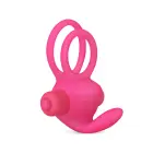Power Clit Duo Silicone Cock Ring – Pink — Photo 3