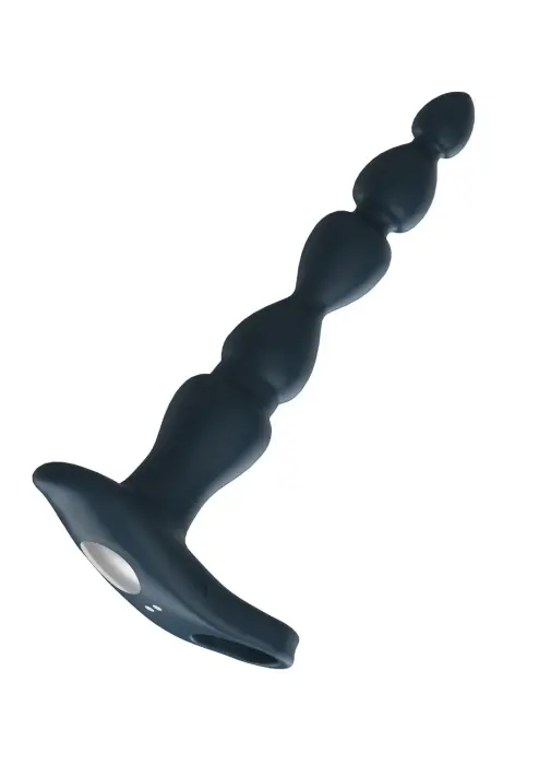 Elixer vibruojantis dvigubos penetracijos dildo su karoliukais – 18 cm (7″) – Mėlynas