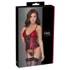 Cottelli LINGERIE Red and Black Strappy Basque with Lace and String – M — Photo 1